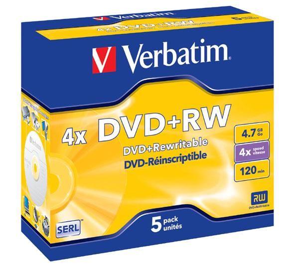DVD+RW 4.7 Gb (5 stk)