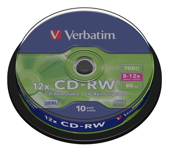 Pakke med 10 CD-RW 700 MB 12x