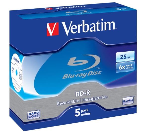 Pakke med 5 x BD-R 25 GB 6x - Hard Coating Protection surface